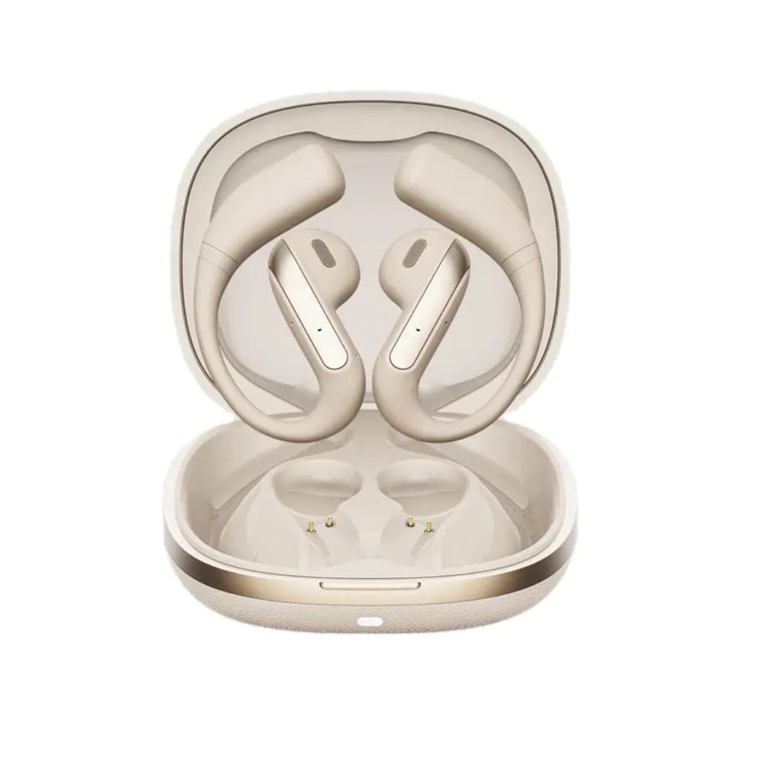 Skyxis Buds Pro earbuds, ear-hook design, case open